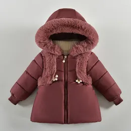 Jackets Kids Cotton Clothing Thickened Girls Jacket Baby Children Winter Warm Hooded Coat Zipper Costume Outwear