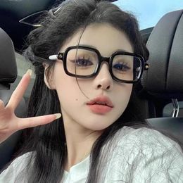 Sunglasses Frames Korean Square Glasses Frame Women Lovely Ins No Makeup Plain Men Eyewear Cute Decorative Computer