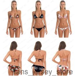 3D Print Skull Bikini Set Colourful Flower Skull Kiss Two Piece Swimsuits Skull Fingers Womens Bandage Beachwear Cheap