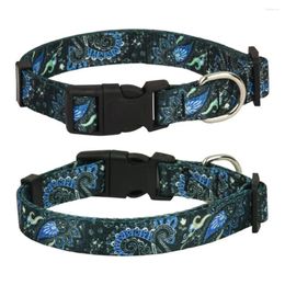 Dog Collars Cat Neck Circle Stylish Floral Pattern Pet Collar Set With Adjustable D-ring Safety Buckle For Outdoor Adventures Safe