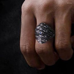 Cluster Rings Adjustable Wide Ring For Men Women Jewellery Personality Retro Crystal Eyes Pattern Male Index Finger Accessories Cool Gift