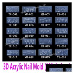 Nail Art Templates Wholesale- 3D Acrylic Template Carving Mold In 139 Designs Pattern Decoration Soft Sil Gel Drop Delivery Health Bea Dhvcs