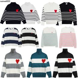 Paris Mens Sweater Hoodie Designer Heart Classic Knitwear Womens Striped Pullover Aged Cardigan Sailor Collar Street Wear