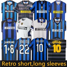 Retro Soccer jersey finals 2009 MILITO SNEIJDER ZANETTI Milan Eto'o Football 97 98 99 95 96 Djorkaeff Baggio ADRIANO 10 11 07 08 09 Zamorano RONALDO InTErS 1997 1998