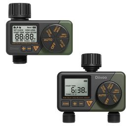 Diivoo Drip Watering Timer 1/2 Zone Outdoor Automatic Irrigation Equipment with Garden Watering System Garden Water Timers 240322