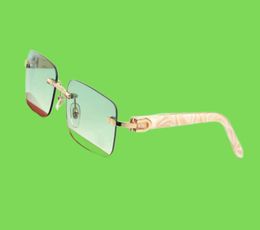 New Sunglasses Classic White Buffalo Horn Glasses Brands Design UV400 Eyewear Metal Gold Wood Frame Eyeglasses Women Mens blk brown Lens8211310