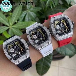 Mens Business Automatic Mechanical RichardMill Watch Fashion Trend Full Diamond National Treasure Panda Hollowed Out