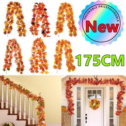 Decorative Flowers 175CM Artificial Plants Hanging Autumn Vines Outdoor Indoor Fall Garland Home Fireplace Thanksgiving Christmas