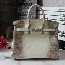 Designer Bag Himalayans Handbags Genuine Leather Bag 25cm Himalaya France Hcp Foggy Crocodile Pure Hand Sewn Large Capacity Classical Larger