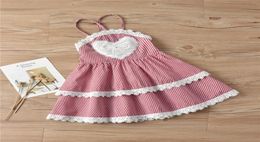 Summer girls dresses Girl Plaid Printed Sling Skirt Love heart tutu dress Cascade princess dress kids designer clothes girls JY4788571335