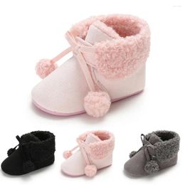 Boots Baby Girl Boy Snow Winter Warm Solid Booties Infant Toddler Born Soft Sole Crib Shoes 0-18 Months
