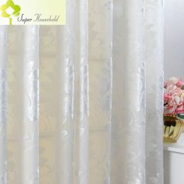 Curtains European Style Jacquard Velvet Tulle Curtains for Living Room Bedroom Balcony Decoration Window Treatments Sheer Solid Colour