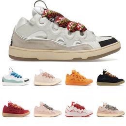 2024 lanvine shoes Luxury designer shoes men women curb leather pale blue black gum white grey multi-color red Pink mens casual sneakers womens 35-46 EUR trainers umg