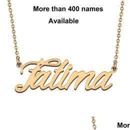 Chains Cursive Initial Letters Name Necklace For Fatima Birthday Party Christmas Year Graduation Valentine Day Gift Drop Delivery Jewe Otly5