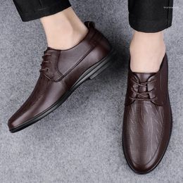 Casual Shoes Genuine Leather Mens Oxford Male Classic Man Business Footwear British Style Formal Dress