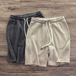 Men's Shorts Mens Shorts Mens knitted shorts Japanese cotton elastic waist shorts summer breathable sports loose jogging shorts mens sweater shorts 24325