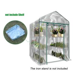 Greenhouses Garden Greenhouse PVC Cover Plants Keep WarmSunroom For Flowers Rollup Windows (Without Iron Frame) 143*143*195cm/143*73*195cm