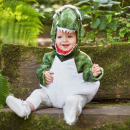 Hats 2024 Halloween DIY Play Costume Kids Creative Cartoon Dinosaur Egg Long Sleeve Romper Cartoon Hat 2Pcs Modelling Costume