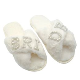 Decoration Bachelorette Party Bride To Be Plush Soft Slippers Just Married Bride Slippers Wedding Decoration Hen Party Girl Bridal Shower