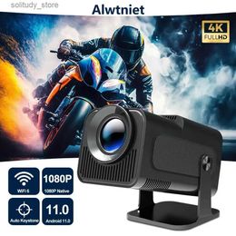 Other Projector Accessories Alwtniet Android 11 390ANSI HY320 Projector 4K Native 1080P Dual Wifi6 BT5.0 Cinema Outdoor Portable Projector Upgraded HY300 Q240322
