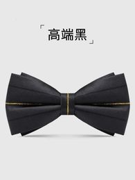 Mens Bow Tie Formal Business Banket Wine Suit Shirt Dress Man Groom Accessories Black 240320