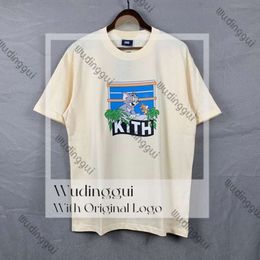 Kith T-shirt Designer Men Tops Women Kith Casual Short Sleeves SESAME STREET Tee Vintage Fashion Clothes Tees Outwear Tee Top Oversize Man Shorts Kith Shirt 724