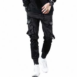 hip Hop Casual Pockets Track Pants Male Harajuku Trousers Ribbs Harem Joggers Men Combat Tactical Cargo Pants Streetwear w8cz#