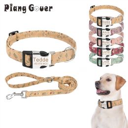 Sets Pet Collar Leashes Set Custom Puppy Cat Dog Leash Personalized Nameplate Id Pet Collar for Medium Large Dogs