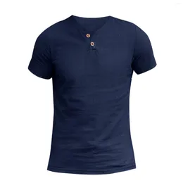 Men's T Shirts T-shirt Comfortable Cotton Linen Solid Shirt Men Causal Regular Male Short Sleeve Fashion Summer Tops