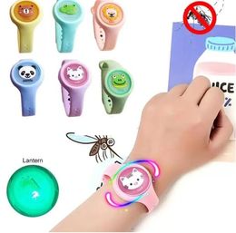 Cartoon Mosquito Repellent Bracelet Outdoor Camping Equipment with Night Light Mosquitoes Insects Repellent Watch Wrist Bands Pest Control Tool