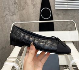 The latest women's leather shoes, flat shoes, genuine diamond patterned patchwork leather upper, genuine leather sole with bow decoration, size 34-43