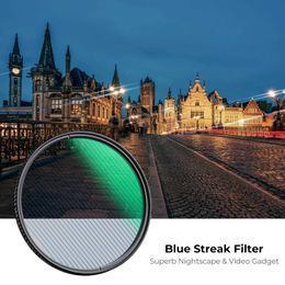 Philtres K F Concept 49mm-82mm Blue Stripe Philtre Photography Optics Glass Stripe Flash Camera Lens Philtre Nano-X 52mm 62mm 67mm 77mmL2403