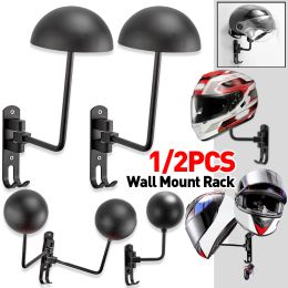 Racks 1/2PC Motorcycle Helmet Rack Wall Mount Stain Steel Helmet Holder 180 Rotation Helmet Hanger with Double Hook Bike Helmet Holder