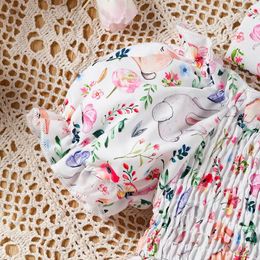 Clothing Sets Baby Girl Easter Outfit Ruffle Puff Short Sleeve Romper Dress With Bow Headband Clothes