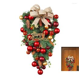 Decorative Flowers Wreaths Christmas Candy Upside Down Hanging Ornaments Front Door Wall Decorations Merry Tree Home Decor Drop Delive Ota8D