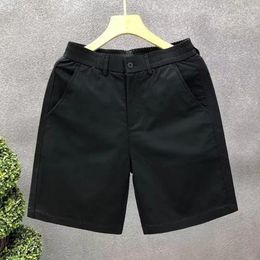 Men's Shorts Pocket Design Men Summer Casual With Elastic Waistband Button Zipper Loose Fit Straight Wide For Beach