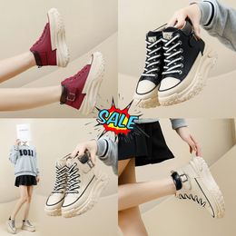 2024 Resistant High top shoes spring and autumn vintage women's shoes thick soled small white shoes leisure sports board shoes GAI 35-40