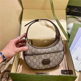 24% OFF Designer bag 2024 Handbags Family Half Moon Handheld Shoulder Chain Fashion Crescent Folding Box