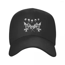 Berets Mayhem Retro Baseball Cap Men Women Outdoor Trucker Hat Black Metal Music Hats Adjustable Snapback Caps Fishing Washable