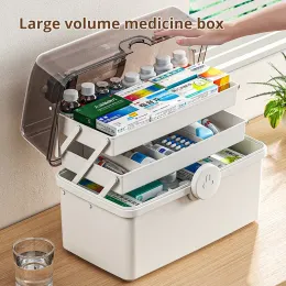 Bins 1pc White Large Capacity Medicine Box For Home Medicine Storage Multi Layer Classification Home Medicine Box