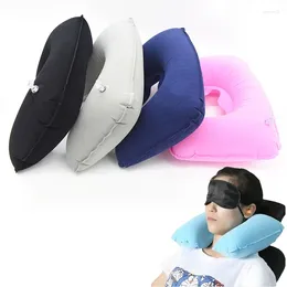 Pillow 1 Pc Inflatable Air Cushion Neck Rest U-Shaped Compact Plane Flight Travel Pillows Home Textile Drop 26.5cmx44cm