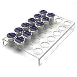 Kitchen Storage 24-Hole Coffee Capsuled Display Stand Bags Rack Bean Tray Support Acrylic Holder