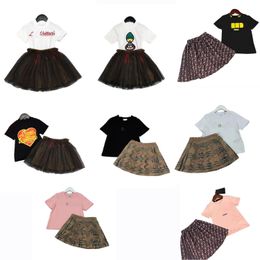 Baby Girls Designer Skirt Fashionable Kids Clothing Set Tracksuit Tshirts Shorts Sets