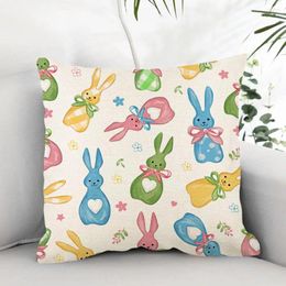 Pillow Washable Pillowcase Cover Festive Easter Egg Covers Exquisite Seasonal Throw Pillowcases With For Spring