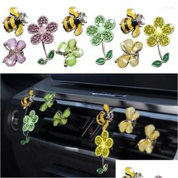 Car Air Freshener Vent Decor Flowers 3Pcs Flower Clip Decoration Conditioner Cute Charm Colorf Drop Delivery Automobiles Motorcycles I Otupk