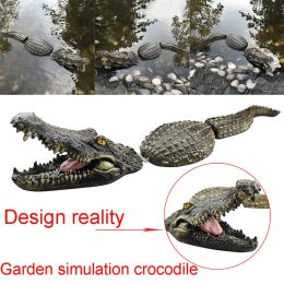 Sculptures Creative Simulation Floating Crocodile Hippo Scary Statue Outdoor Garden Pond Decoration For Home Outdoor Garden Pool Pond Decor