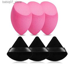 Sponges Applicators Cotton 3/6-piece Beauty Puff Set Large Beauty Mixed Sponge Triangle Powder Puff Combination Set Makeup Puff Basic Set Q240325