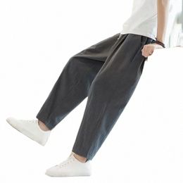 6 Colours Summer Men's Trousers Cott Linen Fi Thin Soft Casual Pants Breathable Loose Shorts Straight Pants Streetwear v1bm#