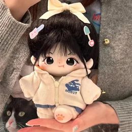 20cm Kawaii Plush Human Doll Figure Baby No Attribute Cute Cotton Body Dolls Stuffed Plushies Toys Kids Girlfriend Gift 240325