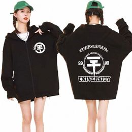 rock Band Tokio Hotel Logo Zipper Hoodies University White Text Oversized Zip Up Sweatshirt Unisex Hip Hop Cardigan Hoodie Coats J3co#